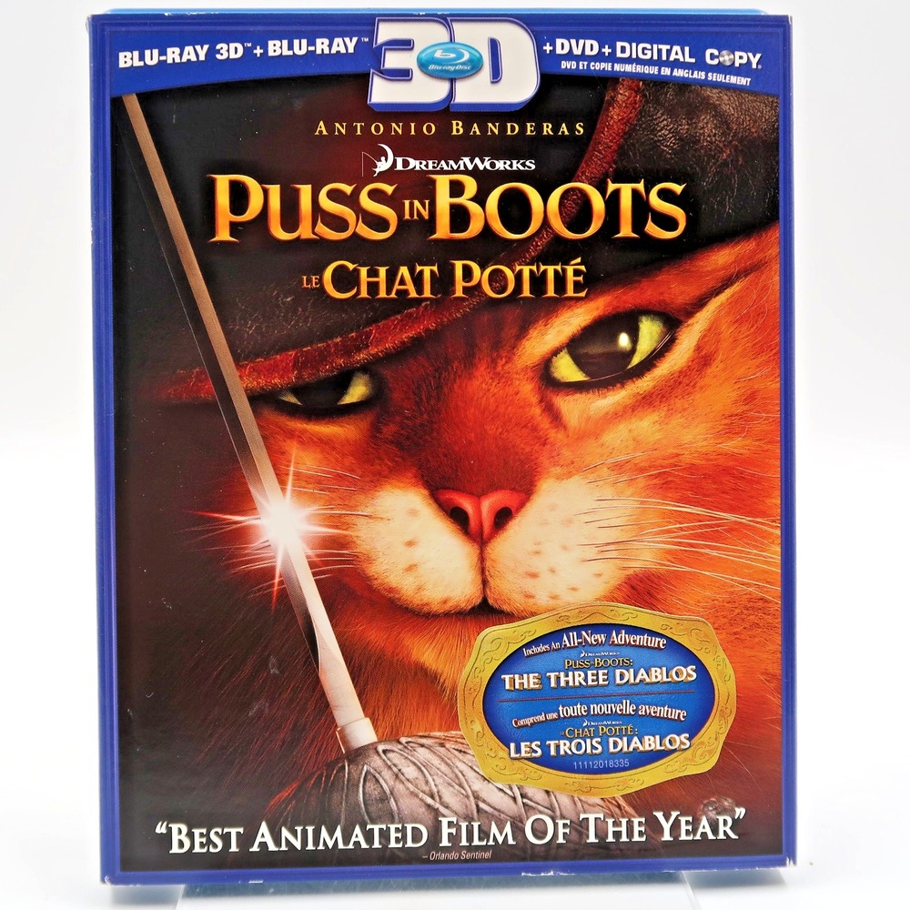 Puss In Boots (Blu-ray 3D + Blu-ray + DVD + Digital Copy)
